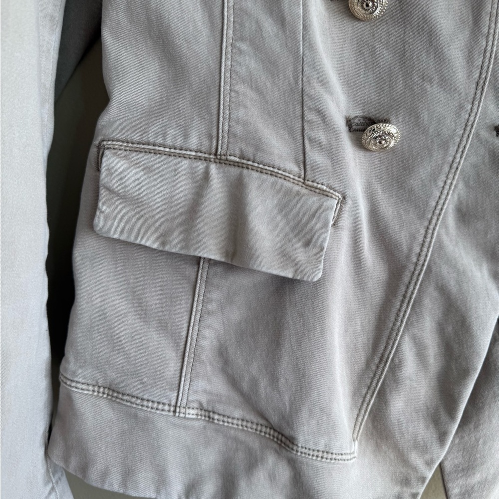 White House Black Market Taupe Blazer with Silver Buttons - Picture 3 of 9
